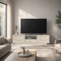 Έπιπλο τηλεόρασης Lumbera Megapap χρώμα travertine 160x29,5x42εκ.