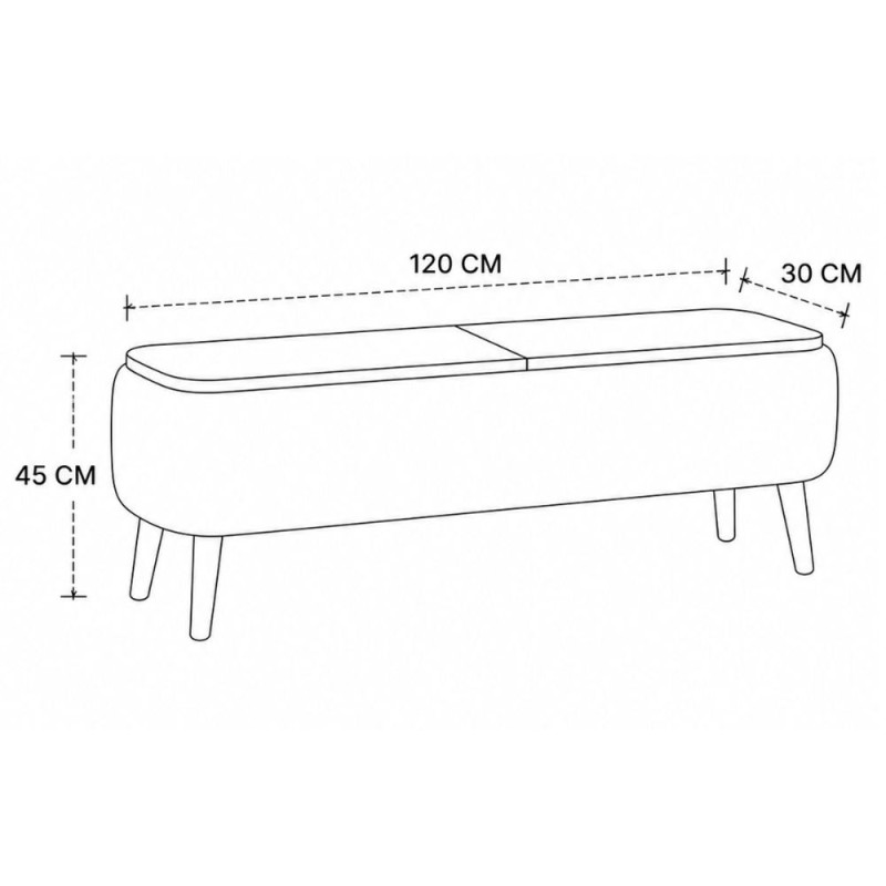 Luno Megapap melamine - teddy fabric tv stand in white - pine oak color 120x30x45cm.