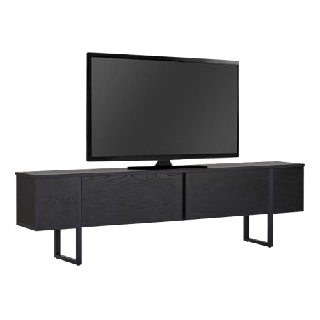 Έπιπλο τηλεόρασης Luxe Megapap χρώμα black wood 180x30x50εκ.