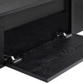 Έπιπλο τηλεόρασης Luxe Megapap χρώμα black wood 180x30x50εκ.
