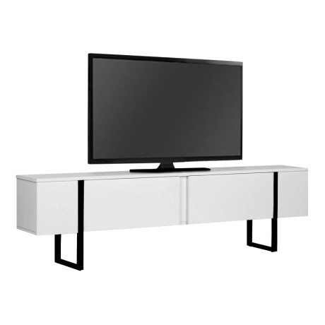 Έπιπλο τηλεόρασης Luxe Megapap χρώμα λευκό - μαύρο 180x30x50εκ.