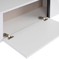 Luxe Megapap melamine TV furniture in white - black color 180x30x50cm.
