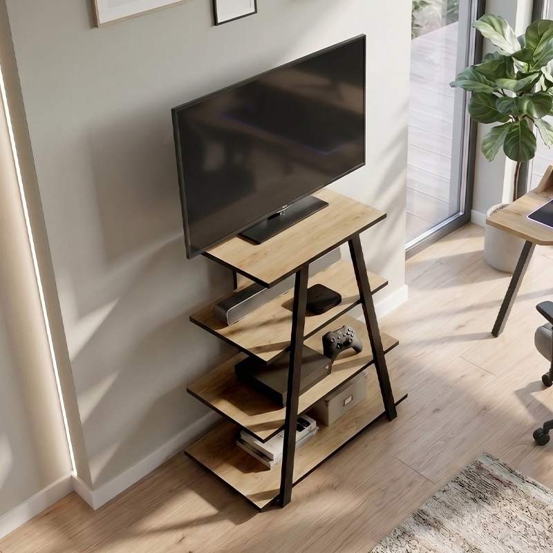 Lyno Megapap melamine TV stand in sapphire oak color 70.4x54x80cm.