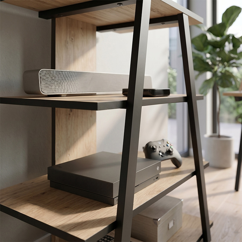 Lyno Megapap melamine TV stand in sapphire oak color 70.4x54x80cm.