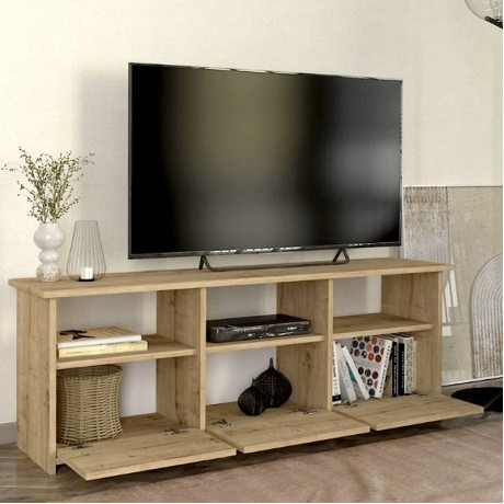 Έπιπλο τηλεόρασης Mahen Megapap χρώμα sapphire oak 140x35x49,8εκ.