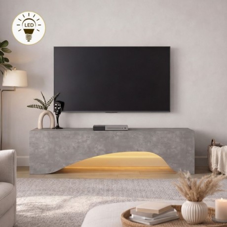 Mara Megapap melamine tv furniture in concrete grey color 150x31.4x40cm.