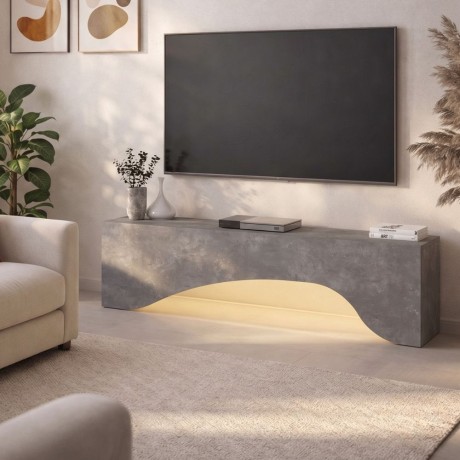 Mara Megapap melamine tv furniture in concrete grey color 150x31.4x40cm.
