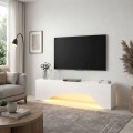 Έπιπλο τηλεόρασης Mara Megapap με LED χρώμα λευκό 150x31,4x40εκ.