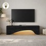 Έπιπλο τηλεόρασης Mara Megapap με LED χρώμα sencron black 150x31,4x40εκ.
