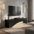 Έπιπλο τηλεόρασης Mara Megapap με LED χρώμα sencron black 150x31,4x40εκ.