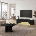 Έπιπλο τηλεόρασης Mara Megapap με LED χρώμα sencron black 150x31,4x40εκ.