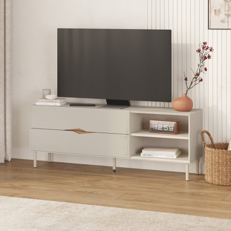 Marquise Megapap melamine tv stand in sandstone color 150x35x56cm.