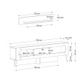 Έπιπλο τηλεόρασης Miladra Megapap χρώμα μαύρο rebab - λαδί 180x31x55εκ.