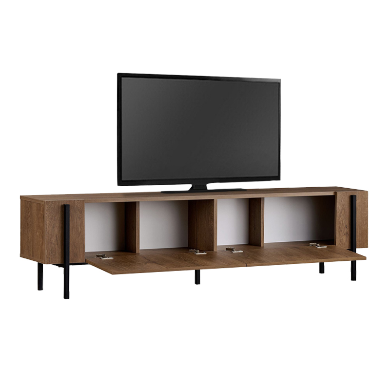 Nexus Megapap melamine TV stand in walnut color 180x30x45.5cm.