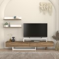 Nirvana Megapap melamine tv stand in walnut - white color 180x31,3x41,7cm.