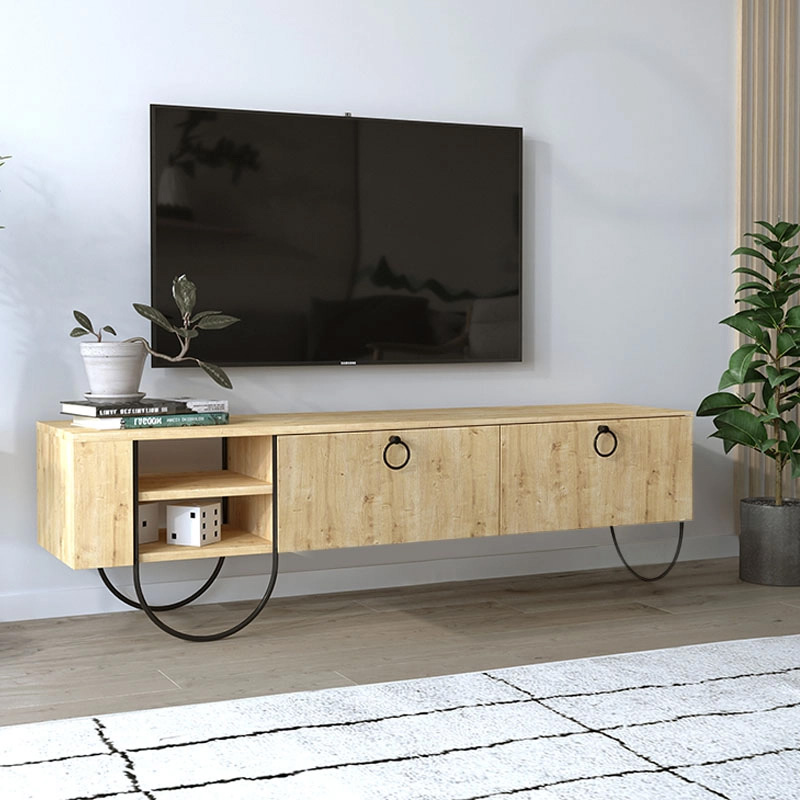 Έπιπλο τηλεόρασης Norfolk Megapap χρώμα φυσικό οξιάς 151x35x43εκ.