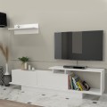 Έπιπλο τηλεόρασης Novara Megapap χρώμα λευκό 180x29,6x45εκ.