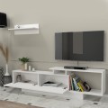 Έπιπλο τηλεόρασης Novara Megapap χρώμα λευκό 180x29,6x45εκ.