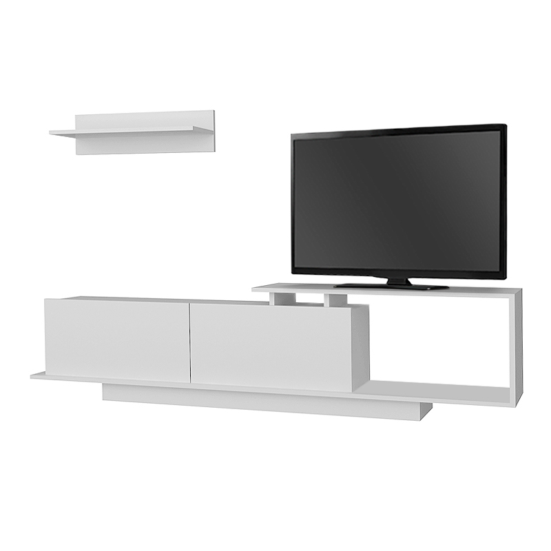 Έπιπλο τηλεόρασης Novara Megapap χρώμα λευκό 180x29,6x45εκ.