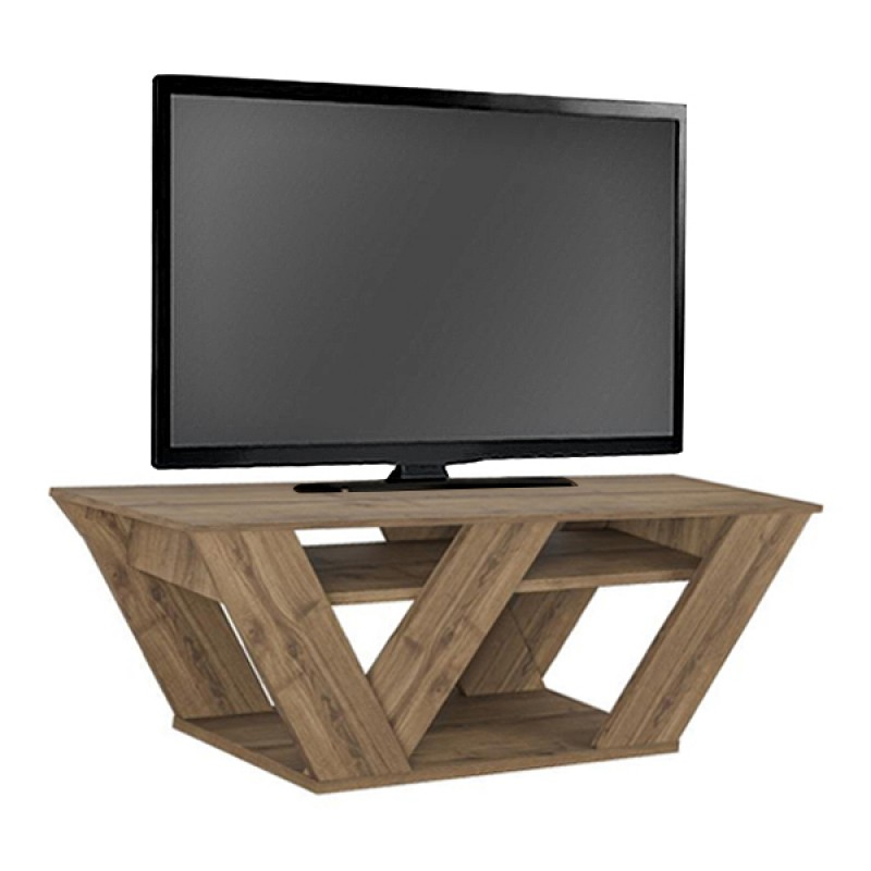 Pipralla Megapap melamine TV stand in light walnut color 110x30x40cm.