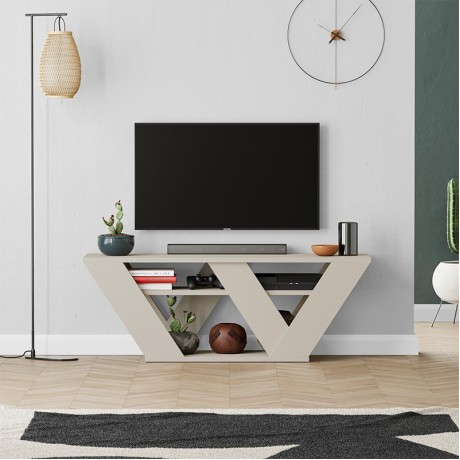 Έπιπλο τηλεόρασης Pipralla Megapap χρώμα sandstone 110x30x40εκ.
