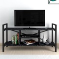 Santana Megapap metal - melamine TV stand in black marble effect color 120x35x61cm.