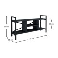 Santana Megapap metal - melamine TV stand in black marble effect color 120x35x61cm.