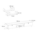 Έπιπλο τηλεόρασης Seddra Megapap χρώμα καρυδί 180x31,5x45εκ.