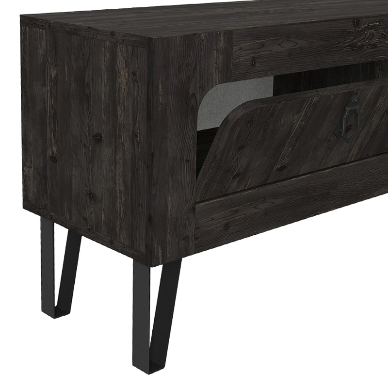 Έπιπλο τηλεόρασης Taragona Megapap χρώμα μαύρο rebab 180x29,5x55εκ.