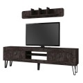 Έπιπλο τηλεόρασης Taragona Megapap χρώμα μαύρο rebab 180x29,5x55εκ.