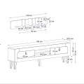 Έπιπλο τηλεόρασης Taragona Megapap χρώμα μαύρο rebab 180x29,5x55εκ.