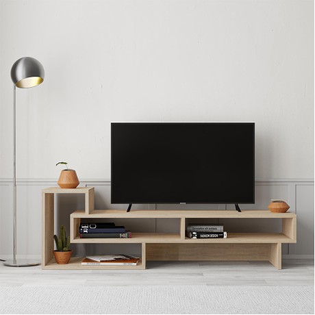 Έπιπλο τηλεόρασης Tetra Megapap χρώμα sapphire oak 136,7x40x42εκ.