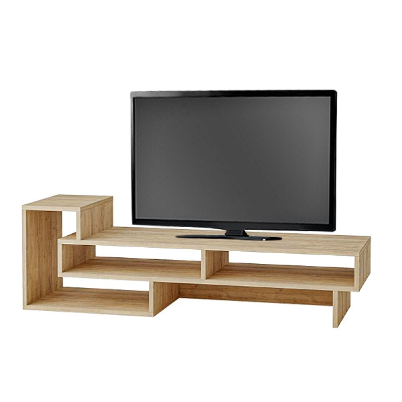 Tetra Megapap melamine TV stand in oak color 136,7x40x42cm.