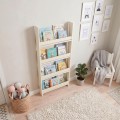 Montessori Megapap melamine wall bookshelf in cream color 60x10x120cm.