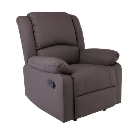 Πολυθρόνα relax Eva τεχνόδερμα χρώμα καφέ 87x91x102εκ.