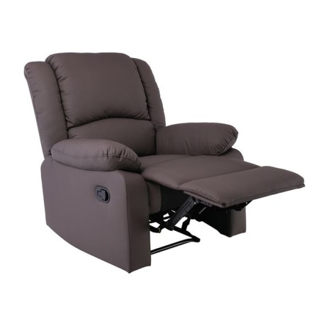 Πολυθρόνα relax Eva τεχνόδερμα χρώμα καφέ 87x91x102εκ.