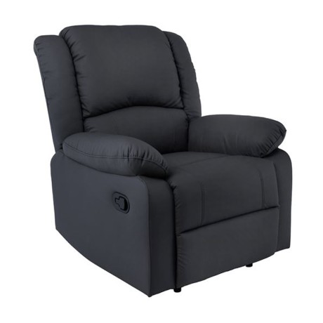 Πολυθρόνα relax Eva τεχνόδερμα χρώμα μαύρο 87x91x102εκ.