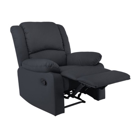 Πολυθρόνα relax Eva τεχνόδερμα χρώμα μαύρο 87x91x102εκ.