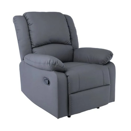 Πολυθρόνα relax Eva τεχνόδερμα χρώμα σκούρο γκρι 87x91x102εκ.