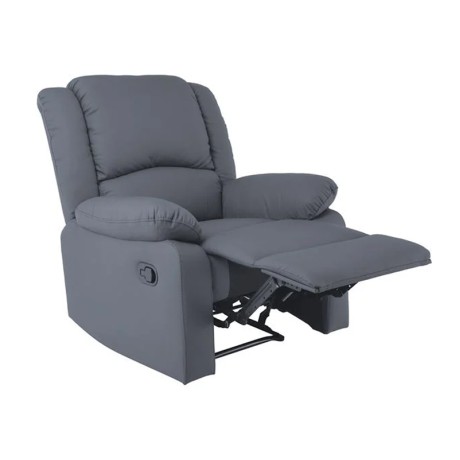 Πολυθρόνα relax Eva τεχνόδερμα χρώμα σκούρο γκρι 87x91x102εκ.