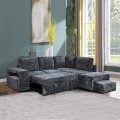 FLEXY Right Facing Corner Sofabed with Storage & Ottoman/Fabric Anthracite