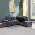 FLEXY Right Facing Corner Sofabed with Storage & Ottoman/Fabric Anthracite