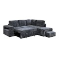 FLEXY Right Facing Corner Sofabed with Storage & Ottoman/Fabric Anthracite