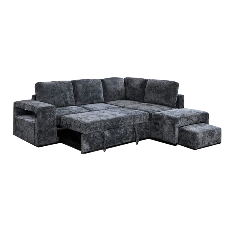 FLEXY Right Facing Corner Sofabed with Storage & Ottoman/Fabric Anthracite