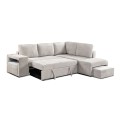 FLEXY Right Facing Corner Sofabed with Storage & Ottoman/Fabric Beige