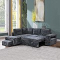 FLEXY Left Facing Corner Sofabed with Storage & Ottoman/Fabric Anthracite