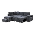 FLEXY Left Facing Corner Sofabed with Storage & Ottoman/Fabric Anthracite