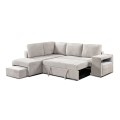 FLEXY Left Facing Corner Sofabed with Storage & Ottoman/Fabric Beige
