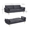 FLICK Sofa-Bed 3-Seater / Velure Grey Fabric
