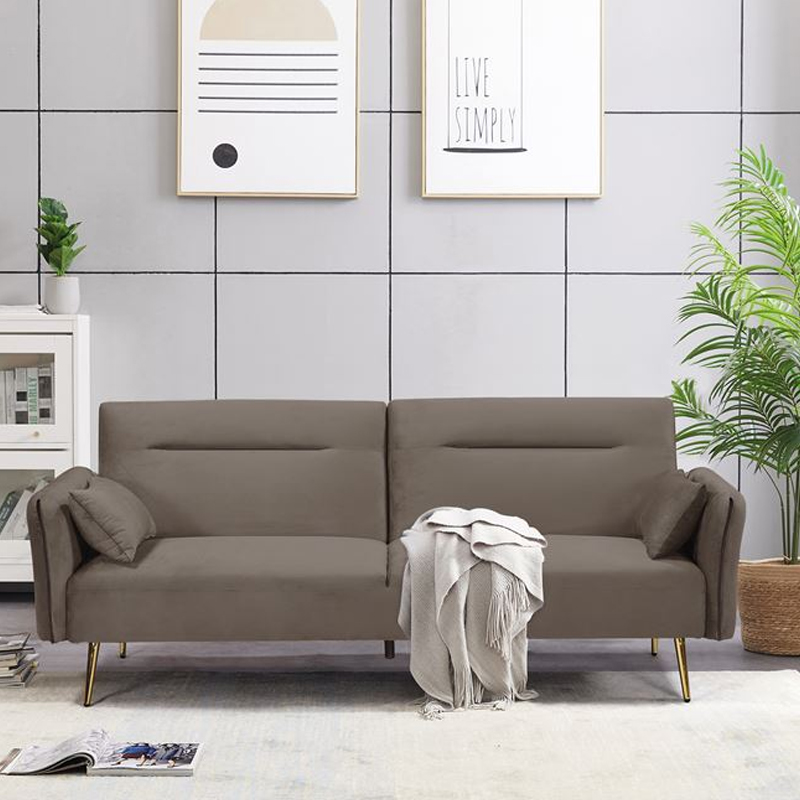 FLICK Sofa-Bed 3-Seater / Velure Brown Fabric